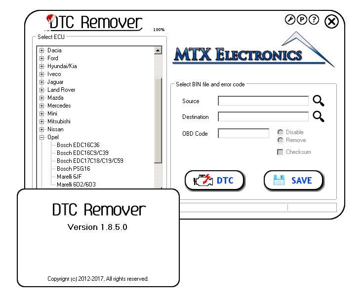 DTC Remover v.1.8.5.0 программа для тех, кто правит прошивки. (2017)